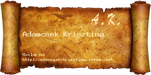Adamcsek Krisztina névjegykártya